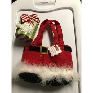 Santa Mud Pie Double Bottle Wine Bag and Santa insulated can drink holder